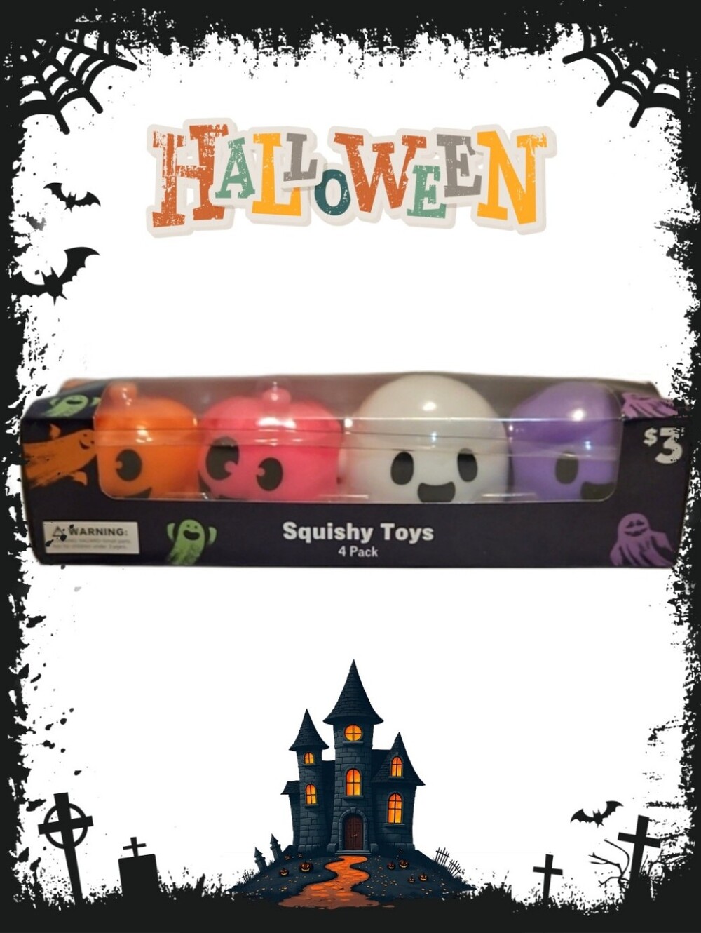 *Viral* Popshelf Halloween Squishy Toys 4-Pack Set